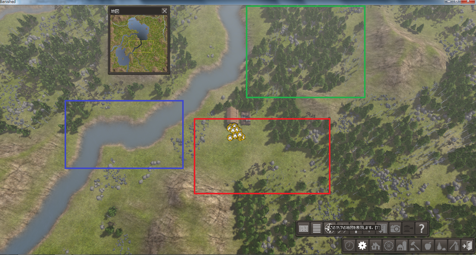 03 Banished バニッシュド 難易度 Medium 攻略 01年目 シミュレーションゲーム手探り攻略ブログ